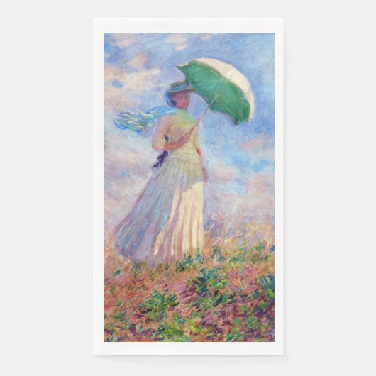 Serviette En Papier Claude Monet - Femme avec un parasol face à droite (Devant)