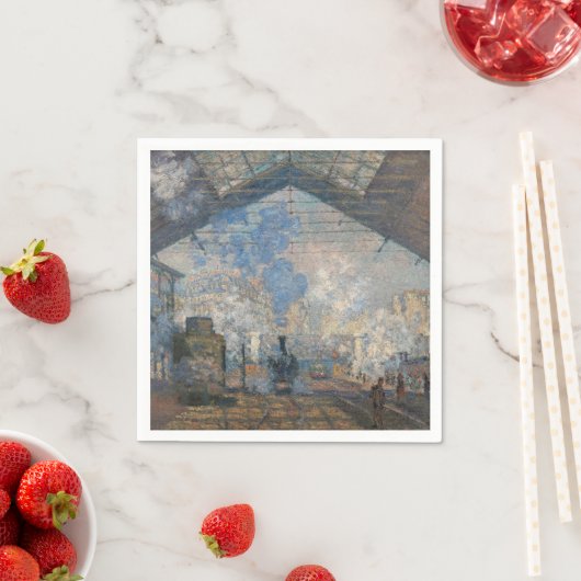 Serviette En Papier Claude Monet - Gare Saint-Lazare Vue extérieure (En situation)