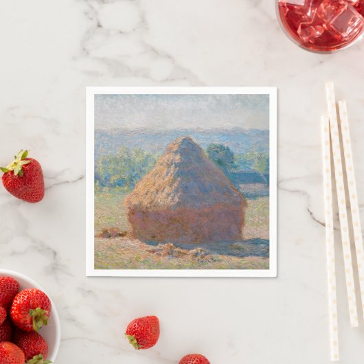 Serviette En Papier Claude Monet - Haystacks, fin de l'été (En situation)
