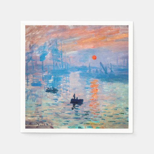 Serviette En Papier Claude Monet - Impression, lever de soleil (Devant)