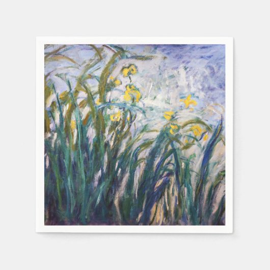 Serviette En Papier Claude Monet - Iris jaunes et violets (Devant)