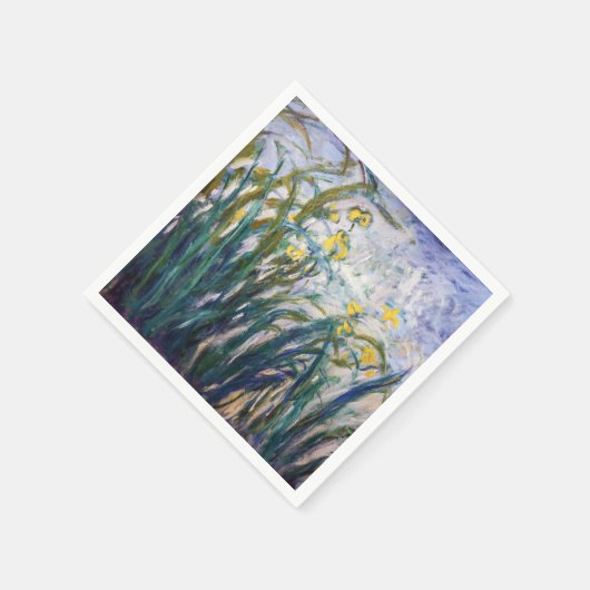 Serviette En Papier Claude Monet - Iris jaunes et violets (Coin)
