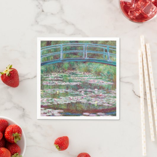 Serviette En Papier Claude Monet La passerelle japonaise (En situation)