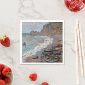 Serviette En Papier Claude Monet - La plage d'Etretat (En situation)