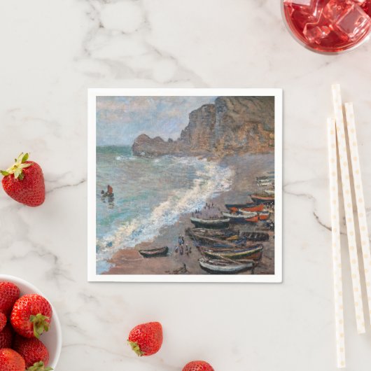 Serviette En Papier Claude Monet - La plage d'Etretat (En situation)