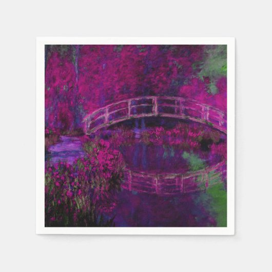 Serviette En Papier Claude Monet Le pont Japanes violet (Devant)