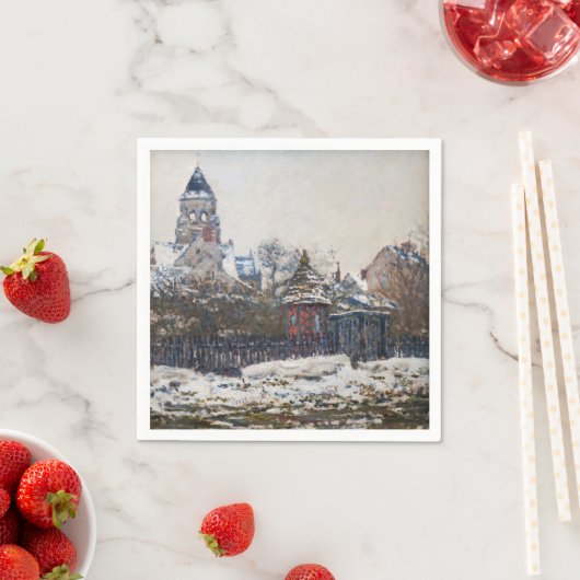 Serviette En Papier Claude Monet - L'église de Vetheuil (En situation)