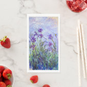 Serviette En Papier Claude Monet - Lilac Irises / Iris Mauves (En situation)