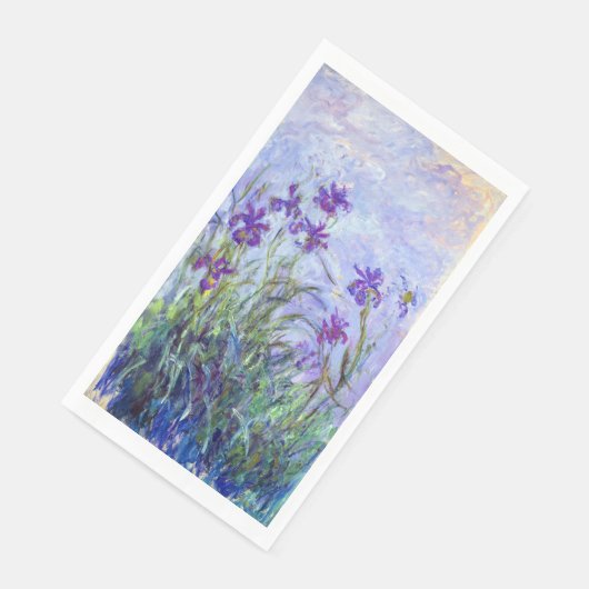 Serviette En Papier Claude Monet - Lilac Irises / Iris Mauves (Coin)