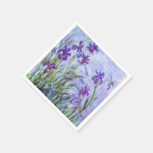 Serviette En Papier Claude Monet - Lilac Irises / Iris Mauves (Coin)