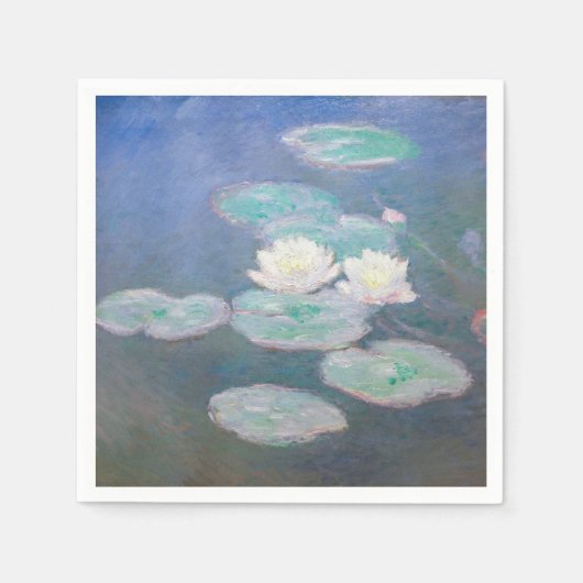 Serviette En Papier Claude Monet - Lys à eau, effet du soir (Devant)