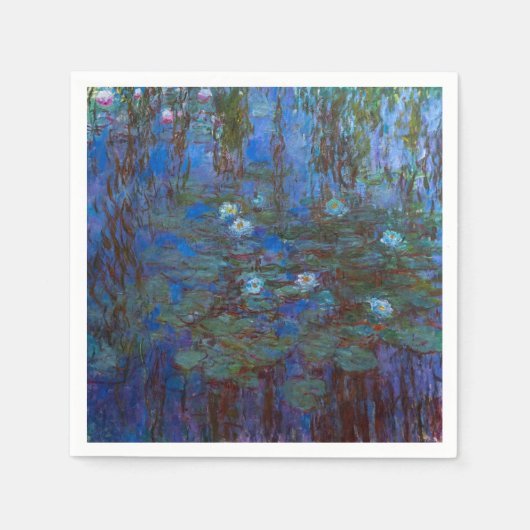 Serviette En Papier Claude Monet - Lys d'Eau Bleue (Devant)