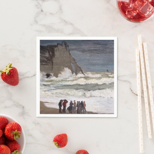 Serviette En Papier Claude Monet - Mer Noire à Etretat (En situation)