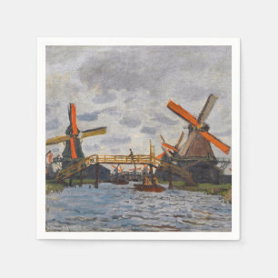 Serviette En Papier Claude Monet - Moulins à vent près de Zaandam