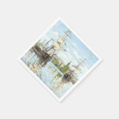 Serviette En Papier Claude Monet. Navires à cheval sur la Seine à Roue (Coin)