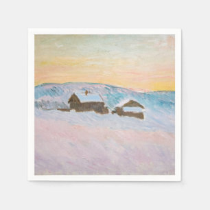 Serviette En Papier Claude Monet - Norvège Paysage, Maisons Bleues