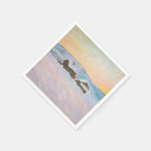 Serviette En Papier Claude Monet - Norvège Paysage, Maisons Bleues (Coin)