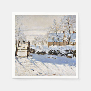Serviette En Papier Claude Monet peinture, La Magpie,