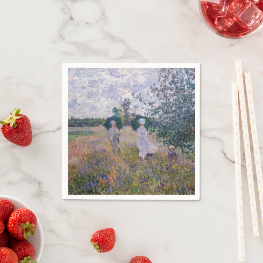 Serviette En Papier Claude Monet - Promenade près d'Argenteuil (En situation)