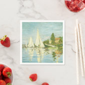 Serviette En Papier Claude Monet. Régates à Argenteuil (En situation)