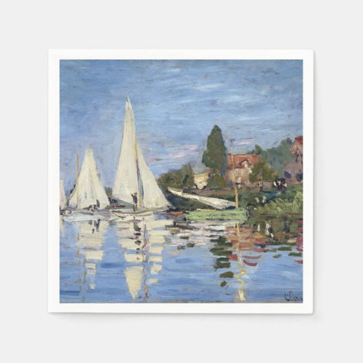 Serviette En Papier Claude Monet Regattas à Argenteuil (Devant)