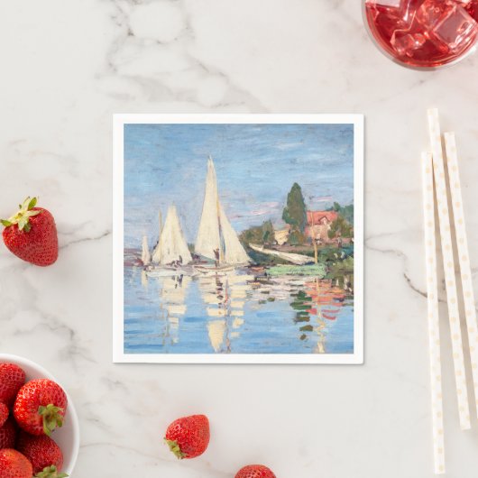 Serviette En Papier Claude Monet - Regattas à Argenteuil (En situation)