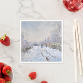 Serviette En Papier Claude Monet - Scène de neige à Argenteuil (En situation)