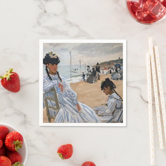 Serviette En Papier Claude Monet - Sur la plage à Trouville (En situation)