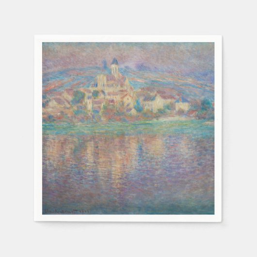 Serviette En Papier Claude Monet - Vetheuil, coucher de soleil (Devant)