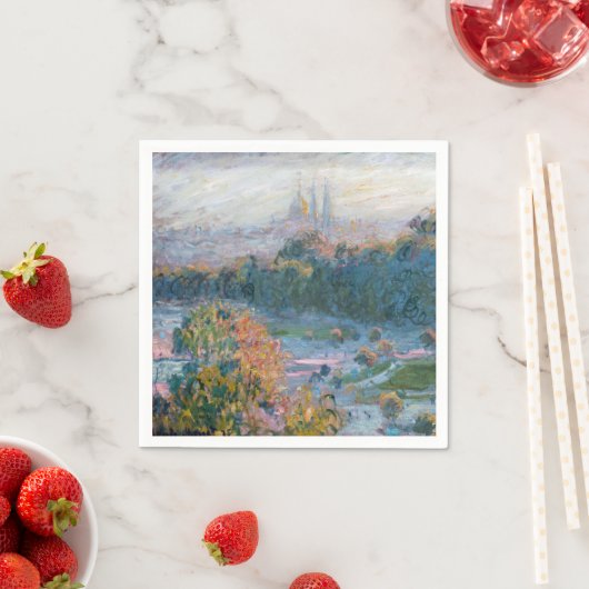 Serviette En Papier Claude Monet - Vue des Tuileries, étude (En situation)