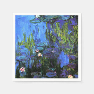 Serviette En Papier Claude Monet : Water-Lilies, indigo bleu