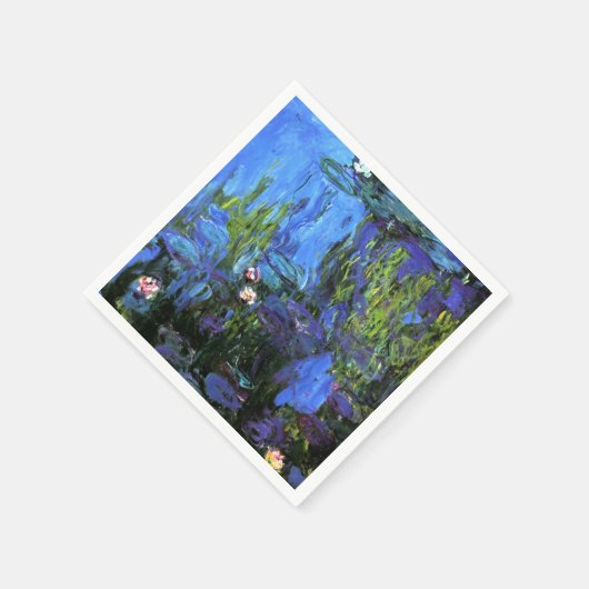 Serviette En Papier Claude Monet : Water-Lilies, indigo bleu (Coin)