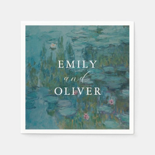 Serviette En Papier Claude Monet Water Lilies Mariage (Devant)