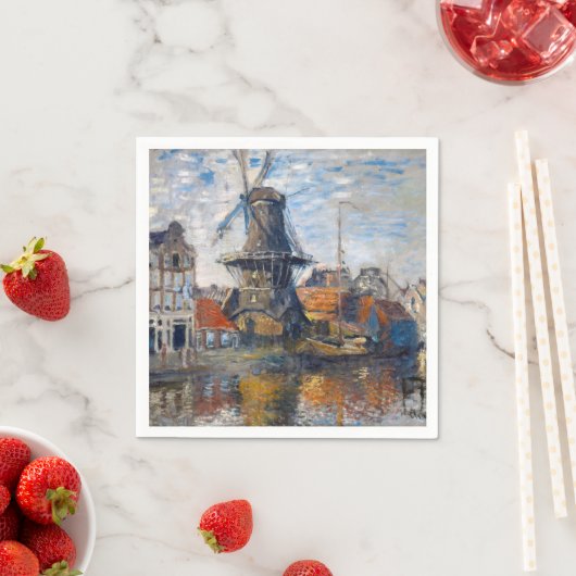 Serviette En Papier Claude Monet - Windmill, Amsterdam (En situation)