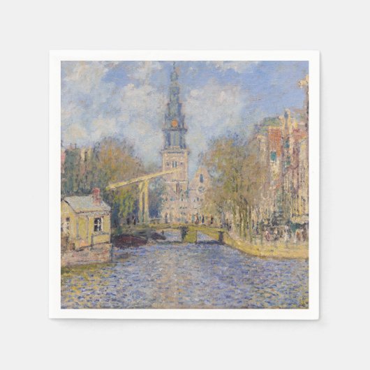 Serviette En Papier Claude Monet - Windmills près de Zaandam (Devant)