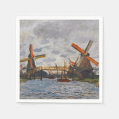 Serviette En Papier Claude Monet - Windmills près de Zaandam (Devant)