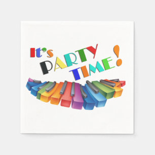 Serviette En Papier Clavier coloré de l'heure de fête