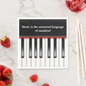 Serviette En Papier Clavier de piano avec citation musicale (En situation)