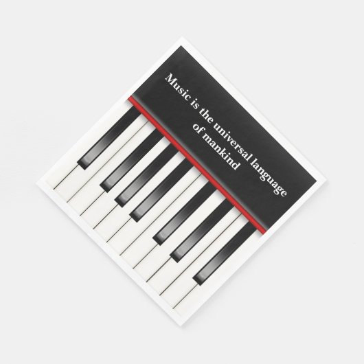 Serviette En Papier Clavier de piano avec citation musicale (Coin)