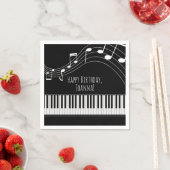Serviette En Papier Clavier de piano et notes musicales (En situation)