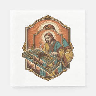Serviette En Papier Clavier mécanique Jésus café renversé cassé techno
