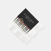 Serviette En Papier clavier piano avec rouge rose anniveraire (Coin)