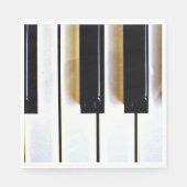 Serviette En Papier Clavier, touches noir et blanc (Devant)