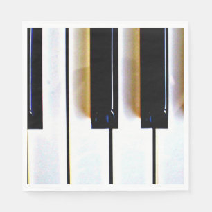 Serviette En Papier Clavier, touches noir et blanc