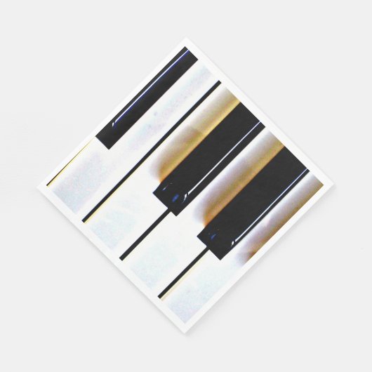 Serviette En Papier Clavier, touches noir et blanc (Coin)