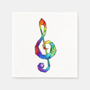 Serviette En Papier Clé de la musique arc-en-ciel
