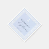 Serviette En Papier Clé grecque Baptême bleu (Coin)
