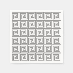 Serviette En Papier Clé grecque gris Motif