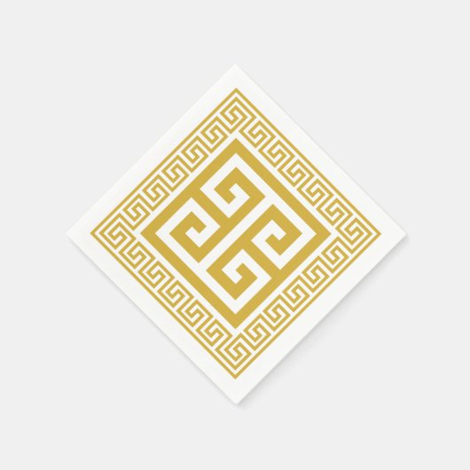 Serviette En Papier Clé grecque Motif Golden Design Papier Napkins (Coin)