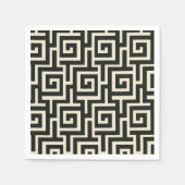 Serviette En Papier Clé grecque noir (Devant)